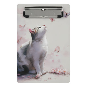 Mini Porte-bloc Chat Fleur de Cerisier et Papillons (13)
