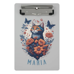 Mini Porte-bloc Chat floral Nice Kitten personnalisé