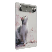 Mini Porte-bloc Chat Tabby Enchanté dans une Tempête de Floraison (Incliné)