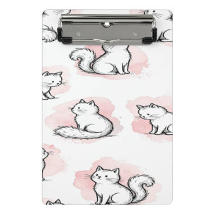 Mini Porte-bloc Chats Blancs Mignons Motif Aquarelle Rose Chat Kaw