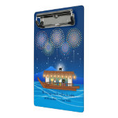 Mini Porte-bloc Chats délicieux dans les feux d'artifice à bord d' (Angle2)