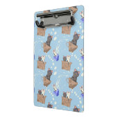 Mini Porte-bloc Chats en boîte et gouttes de lait sur bleu (Angle2)