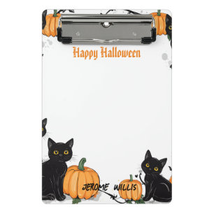 Mini Porte-bloc Chats noirs et Citrouille Happy Halloween