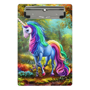 Mini Porte-bloc Cheval Unicorne coloré dans la forêt-46567
