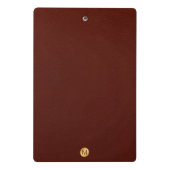 Mini Porte-bloc Chic Faux Rouge Cuir & Or Nom du monogramme (Dos)