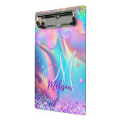 Mini Porte-bloc Chic holographique monogramme de parties scintilla (Angle2)