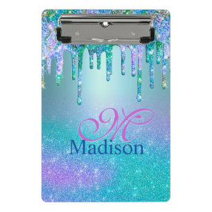 Mini Porte-bloc Chic turquoise violet ombre parties scintillant go