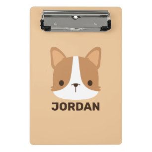 Mini Porte-bloc Chien Corgi mignon avec nom personnalisé