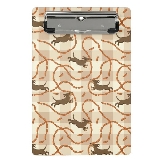 Mini Porte-bloc chiens chanceux avec l'arrière - plan de saucisses (Devant)