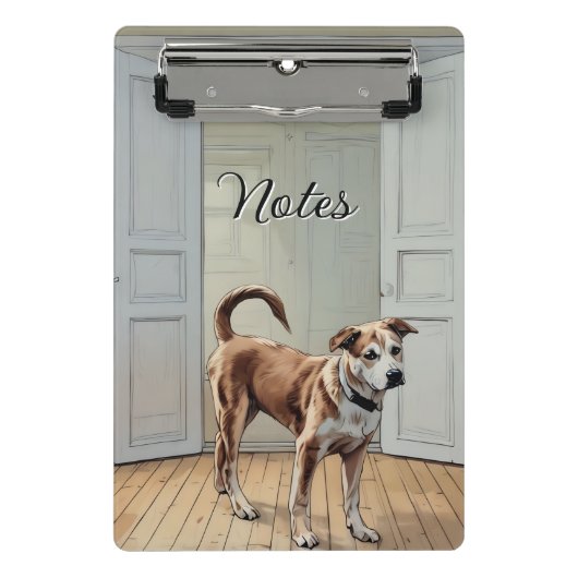 Mini Porte-bloc Chiot Dans La Porte Mini Porte - bloc (Devant)