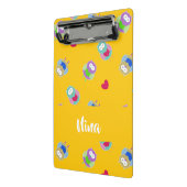 Mini Porte-bloc Chouettes avec coeur sur orange (Angle2)