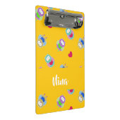 Mini Porte-bloc Chouettes avec coeur sur orange (Incliné)