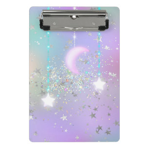 Mini Porte-bloc Ciel nocturne pastel lune brillante étoile scintil