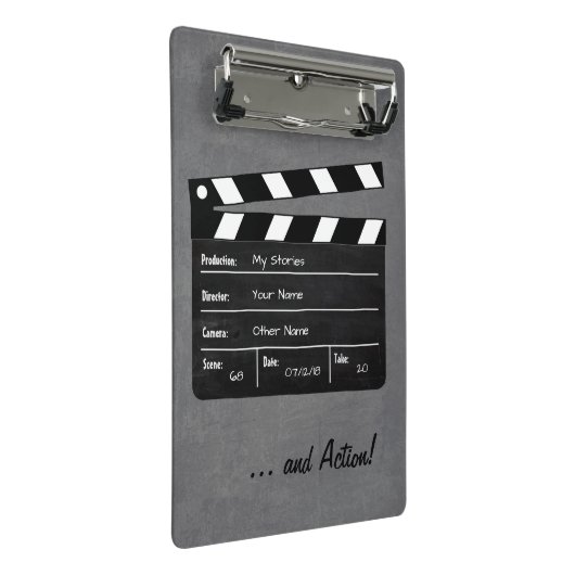 Mini Porte-bloc Clapperboard avec votre texte! (Incliné)