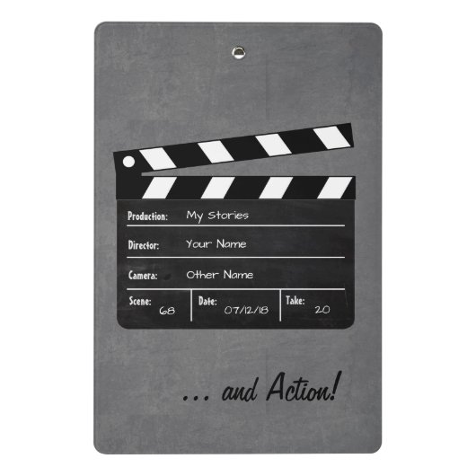 Mini Porte-bloc Clapperboard avec votre texte!  (Dos)