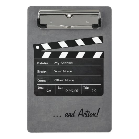 Mini Porte-bloc Clapperboard avec votre texte! (Devant)