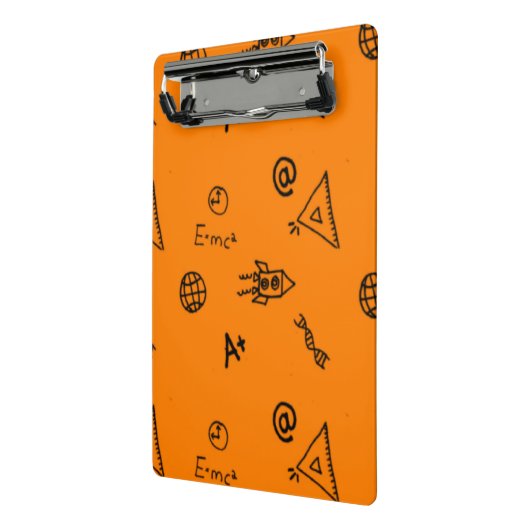 Mini Porte-bloc Classe scientifique sur orange (Angle2)
