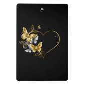 Mini Porte-bloc Coeur aux papillons d'or (Dos)