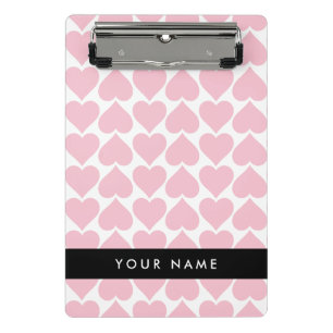 Mini Porte-bloc Coeurs roses, Romantique, Votre Nom, Personnaliser
