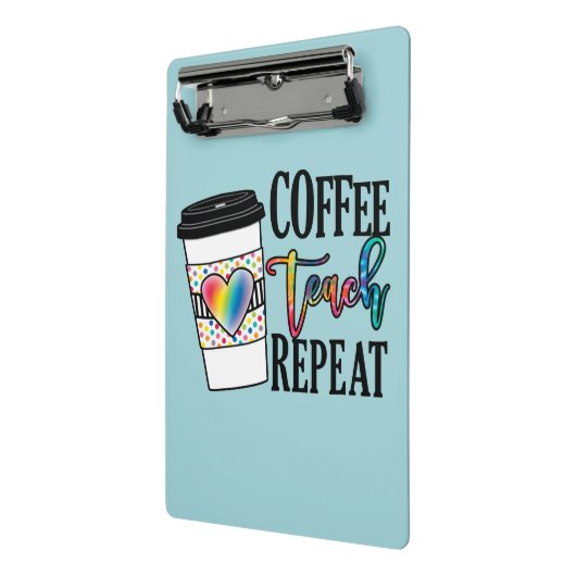 Mini Porte-bloc Coffee Teach Repeat - Fun Teacher Life (Angle2)