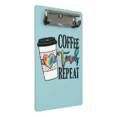 Mini Porte-bloc Coffee Teach Repeat - Fun Teacher Life (Incliné)