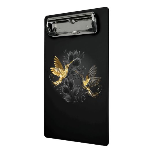 Mini Porte-bloc Colibri noir et or (Angle2)
