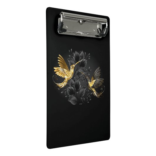 Mini Porte-bloc Colibri noir et or (Incliné)