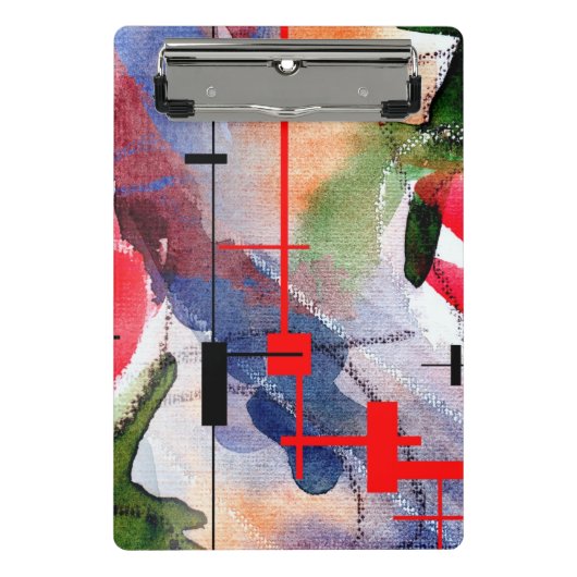 Mini Porte-bloc collage d'art abstrait, médias mélangés et (Devant)