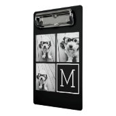 Mini Porte-bloc Collage photo noir et blanc avec Monogramme (Angle2)