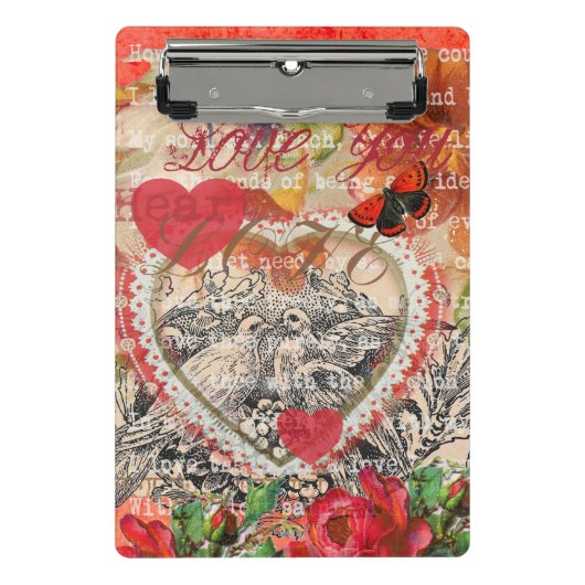 Mini Porte-bloc Collezione d'arte cuori di uccelli dell'amore ross (Devant)