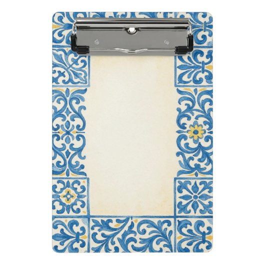 Mini Porte-bloc Conception d'aquarelle fixe portugaise Azulejo (Devant)