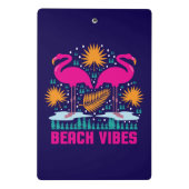 Mini Porte-bloc Conception de flamants roses de vibes de plage (Dos)