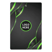 Mini Porte-bloc Conception de fluide abstrait noir et vert | Ajout (Dos)