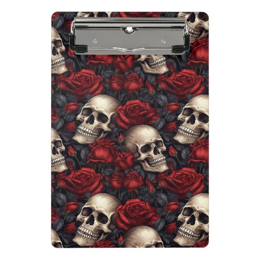 Mini Porte-bloc Conception de la série A Skull and Roses 10 (Devant)