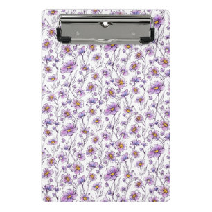 Mini Porte-bloc Conception de motif botanique de fleur sauvage vio