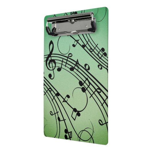 Mini Porte-bloc Conception de musique verte Notes Fantaisie (Angle2)