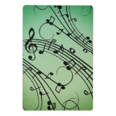 Mini Porte-bloc Conception de musique verte Notes Fantaisie (Dos)
