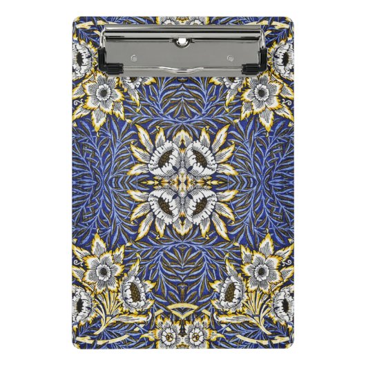 Mini Porte-bloc Conception de William Morris Tulipe Saules Bleu et (Devant)