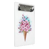 Mini Porte-bloc Cône rose Sakura crème glacée gaufre (Incliné)