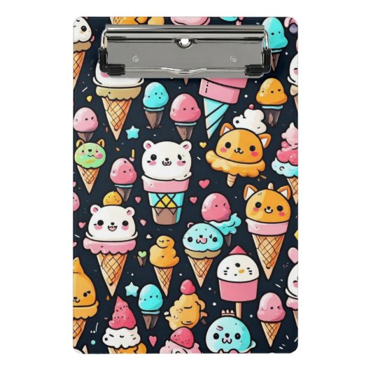 Mini Porte-bloc Cônes glaces colorés mignons (Devant)