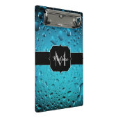 Mini Porte-bloc Cool élégant Bleu gouttes d'eau Monogramme (Incliné)