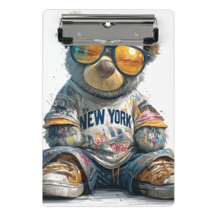 Mini Porte-bloc Cool Teddy Bear dans les lunettes de soleil et une