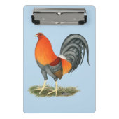 Mini Porte-bloc Coq de combat bleu rouge (Devant)