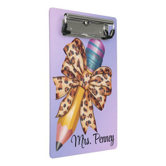 Mini Porte-bloc Coquette empreinte de léopard personnalisée arc et (Incliné)