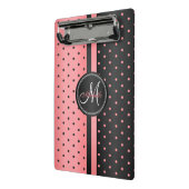 Mini Porte-bloc Corail et Pois noirs - Monogramme (Angle2)