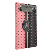 Mini Porte-bloc Corail et Pois noirs - Monogramme (Incliné)