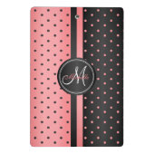Mini Porte-bloc Corail et Pois noirs - Monogramme (Dos)