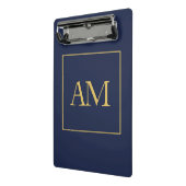 Mini Porte-bloc Couleurs bleu or Monogramme Lettres initiales (Angle2)