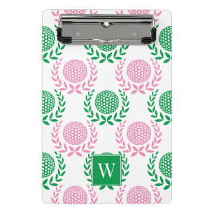 Mini Porte-bloc Couronne de laurier de golf chic - Rose et vert