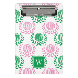 Mini Porte-bloc Couronne de laurier de golf chic - Rose et vert